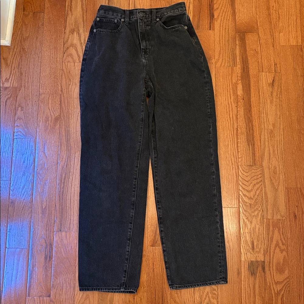 Madewell Baggy Straight Jeans, Black Denim, Women’s 26